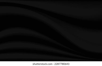 Vector illustration of black silk fabric