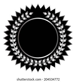 Vector illustration of Black - silver label