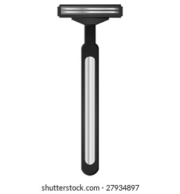 Vector illustration of a black and silver razor