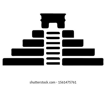 vector illustration of Black sketch of Chichen Itza on white background 