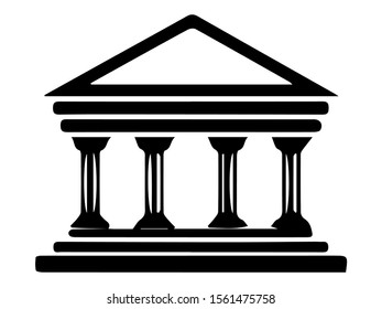 vector illustration of Black sketch of Pantheon Rome on white background  