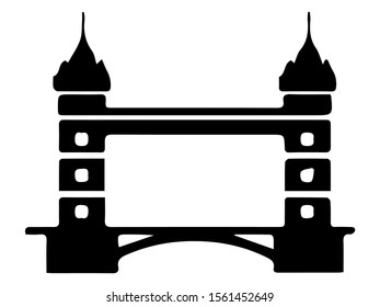 vector illustration of Black sketch of Tower bridge in London on white background 