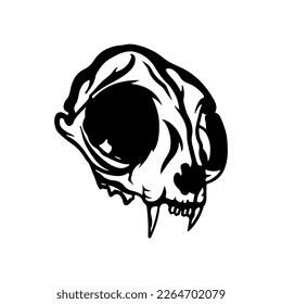 vector illustration of a black skull