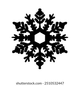 Ilustración vectorial de copo de nieve negro o silueta