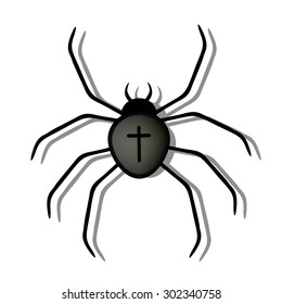 Vector Illustration of a Black Spider