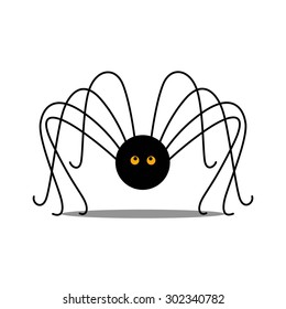 Vector Illustration of a Black Spider