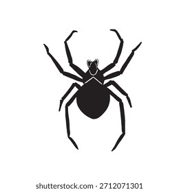 Vektorgrafik einer schwarzen Spinne. Gliederfüßer von Hand gezeichnet. Geeignet für Halloween Design, Karten, Urlaub, gespenstische Party Einladungen. Für Aufkleber und wissenschaftliche Bücher, Enzyklopädien