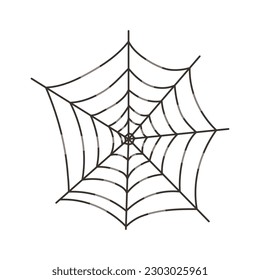Vector illustration of black spider web or cobweb