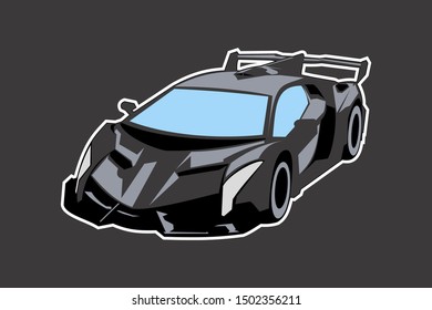 vector illustration of a black sports car