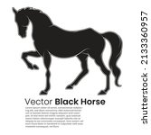 Vector illustration of black stallion, Horse vector drawing, An element for a company logo