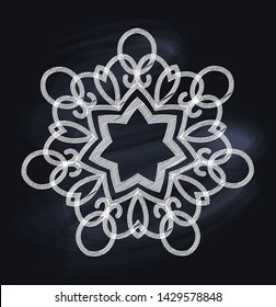 Vector illustration of the black star on the white background