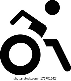 ilustración vectorial del icono del competidor discapacitado del hombre del Black Stick sobre fondo blanco