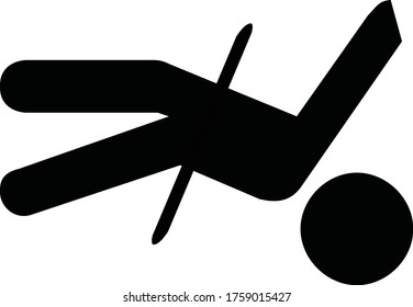 vector illustration of Black Stick man high jump icon on white background