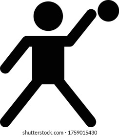 vector illustration of Black Stick man handball icon on white background