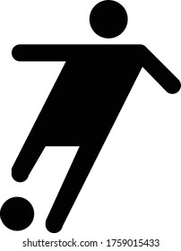vector illustration of Black Stick man soccer icon on white background