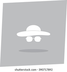 Vector illustration of black sun glasses and spy hat