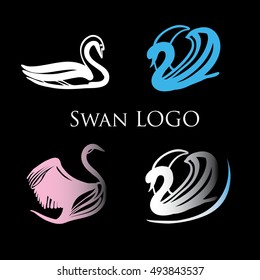 Vector illustration of Black Swans Logo. Design template.
