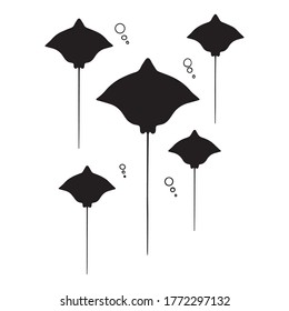 ilustración vectorial de un diseño gráfico de símbolo negro, scat, icon, esbozo de dibujo artístico, residente en el mar, dibujar a mano, utilizar en impresión