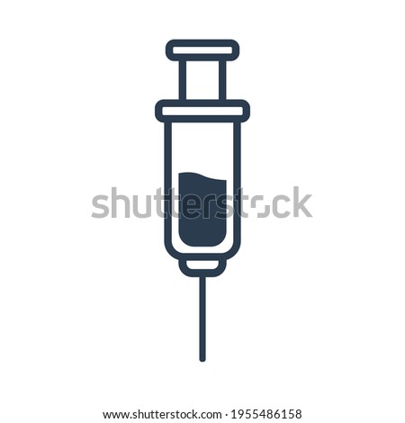 Vector illustration of black syringe icon. both for medical and health graphic assets. simple design.