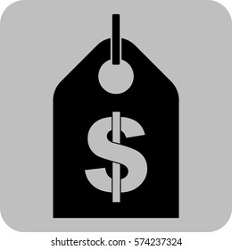 Vektorgrafik des Schwarzen Tags mit Dollar-Symbol