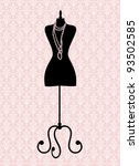 Vector illustration of a black tailor's mannequin. Elements are grouped and layered for easy editing. See similar illustrations in my portfolio.