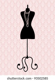 Vector illustration of a black tailor's mannequin. Elements are grouped and layered for easy editing. See similar illustrations in my portfolio.