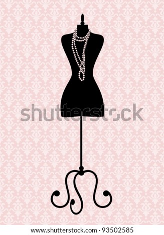 Vector illustration of a black tailor's mannequin. Elements are grouped and layered for easy editing. See similar illustrations in my portfolio.