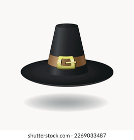 Ilustración del vector sombrero alto negro sobre fondo blanco