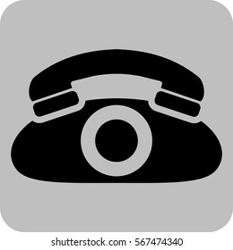 Vector Illustration of Black Telephone Icon
