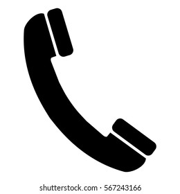 Vector Illustration of Black Telephone Receiver Icon
 Stock Vector