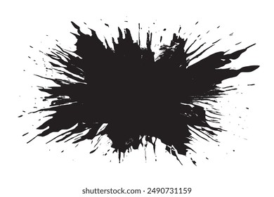 Ilustración vectorial de textura negra sobre fondo blanco Monocromo Grunge estresado