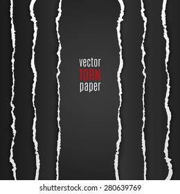 Vector illustration black torn paper. Template background