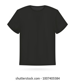 Vector illustration of black t-shirt.