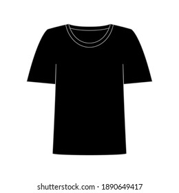 Vector illustration of a black t-shirt, perfect for icons or use for clothing and fashion businesses