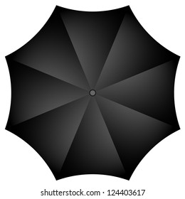 Vector illustration of black umbrella