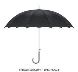 Vector illustration of a black umbrella.