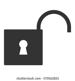 Ilustración vectorial del icono de desbloqueo negro
