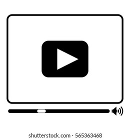 Vector Illustration of Black Video Player Icon
