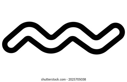 Vector illustration of black wavy line like a caterpillar