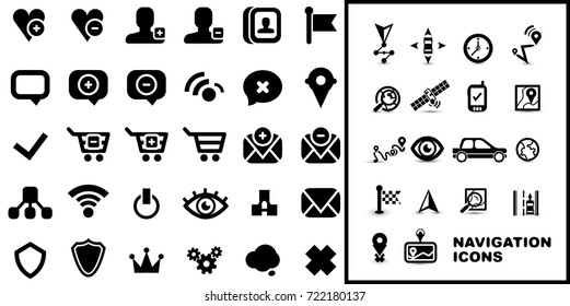 Ilustración vectorial del conjunto de iconos web negros