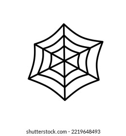 Vector illustration. Black web isolated on transparent background. Halloween celebration concept	
