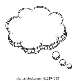 Vector Illustration  of Black and White 3D Speech Bubble. EPS8.