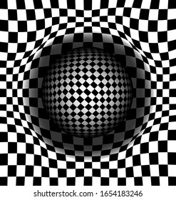 vector illustration black and white abstract cells and ball