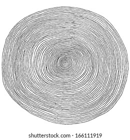 Ilustración vectorial círculos abstractos dibujados a mano en blanco y negro