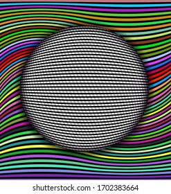 vector illustration black and white abstract colored lines and ball