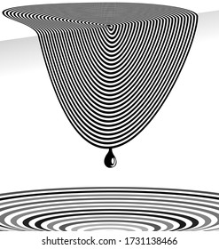 vector illustration black and white abstract lines and circle with drop