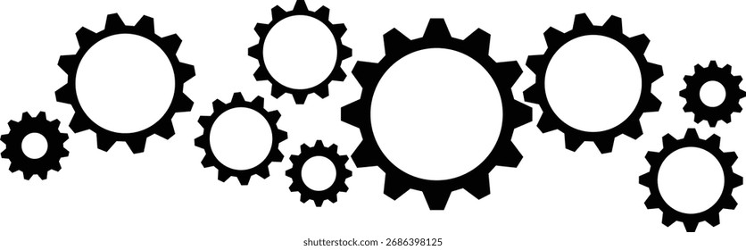 Ilustración vectorial de un fondo abstracto en blanco y negro con un elemento de diseño de engranaje redondo perfecto para una insignia de la industria mecánica