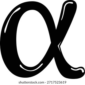 ilustração de vetor preto e branco alfa grego símbolo de letra