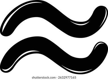 Ilustración vectorial en blanco y negro aproximadamente igual a un símbolo matemático
