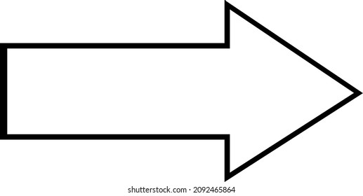 Ilustración vectorial de una flecha en blanco y negro que indica la derecha